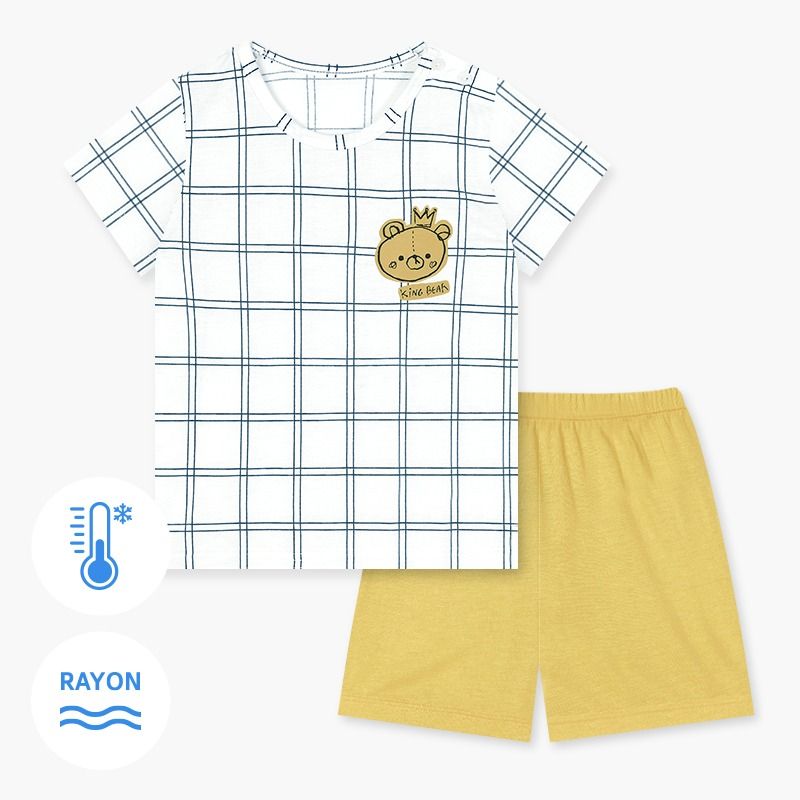 Bộ đồ ngắn Cool Feel mịn mỏng mát bé trai và bé gái U3167
