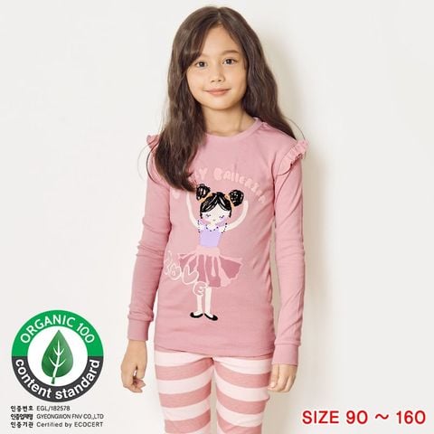Bộ đồ dài dáng ôm cotton mịn bé gái U1023