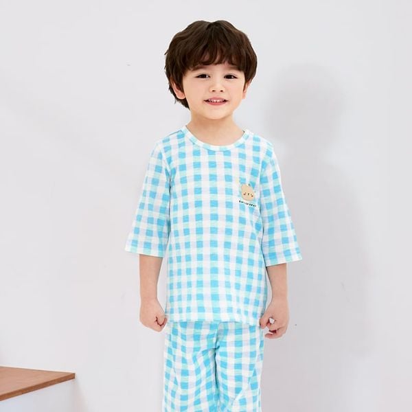 Bộ đồ lửng cotton mịn bé bé trai U2131