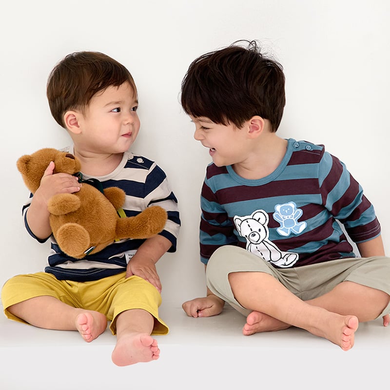 Bộ đồ lửng cotton mịn bé trai và bé gái U2111