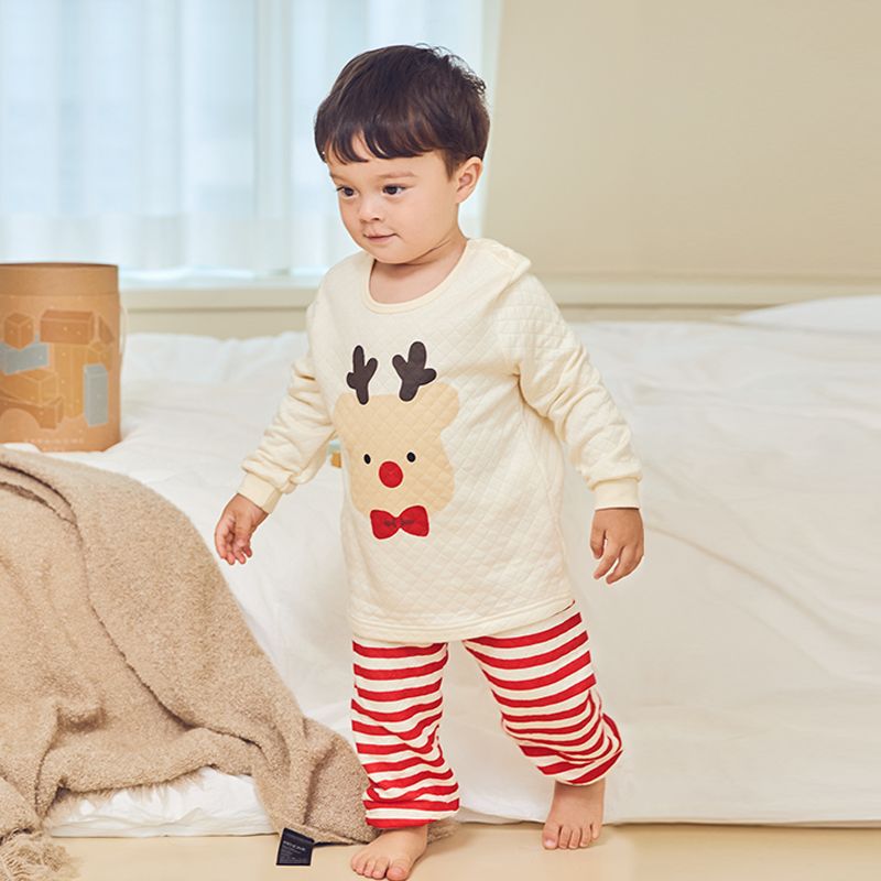 [Lẻ size] Bộ đồ dài chần bông 3 lớp cho bé trai và bé gái U8004