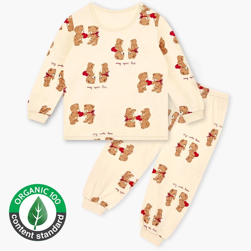 Bộ đồ dài dáng rộng cotton mịn bé gái và bé trai U1191