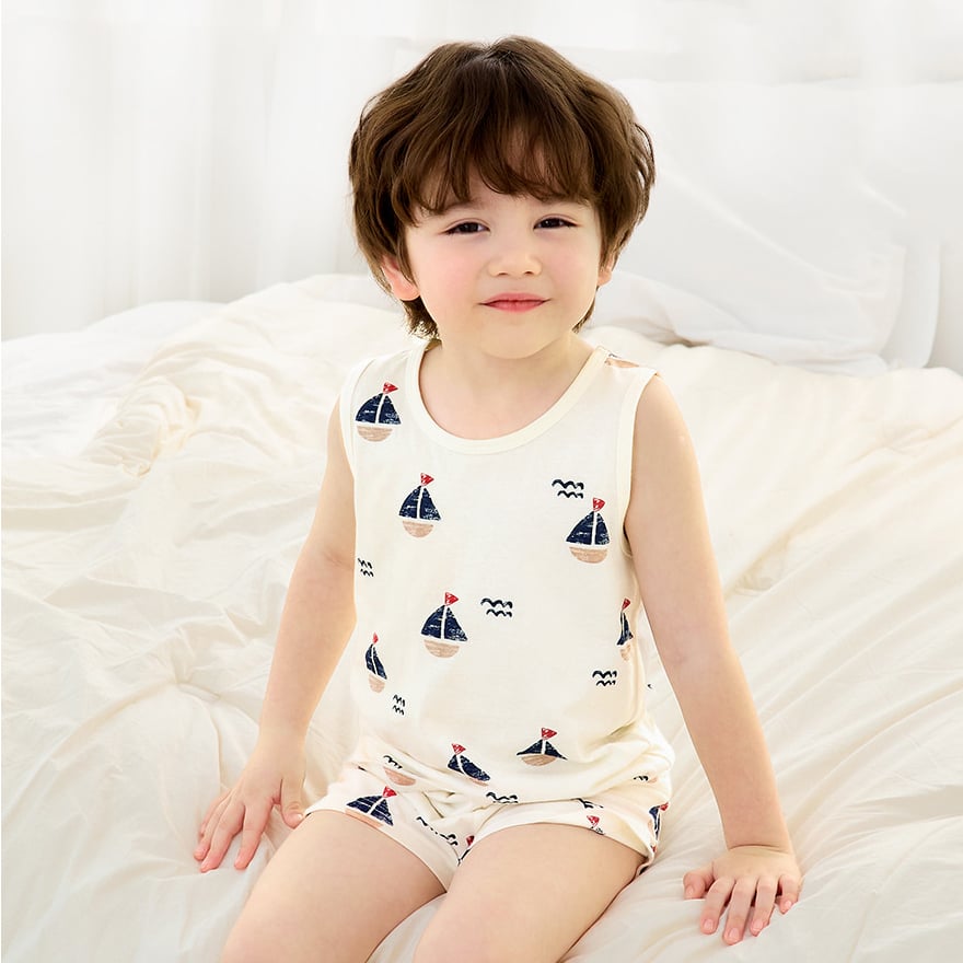 Bộ đồ ba lỗ cotton mịn bé trai và bé gái U4101