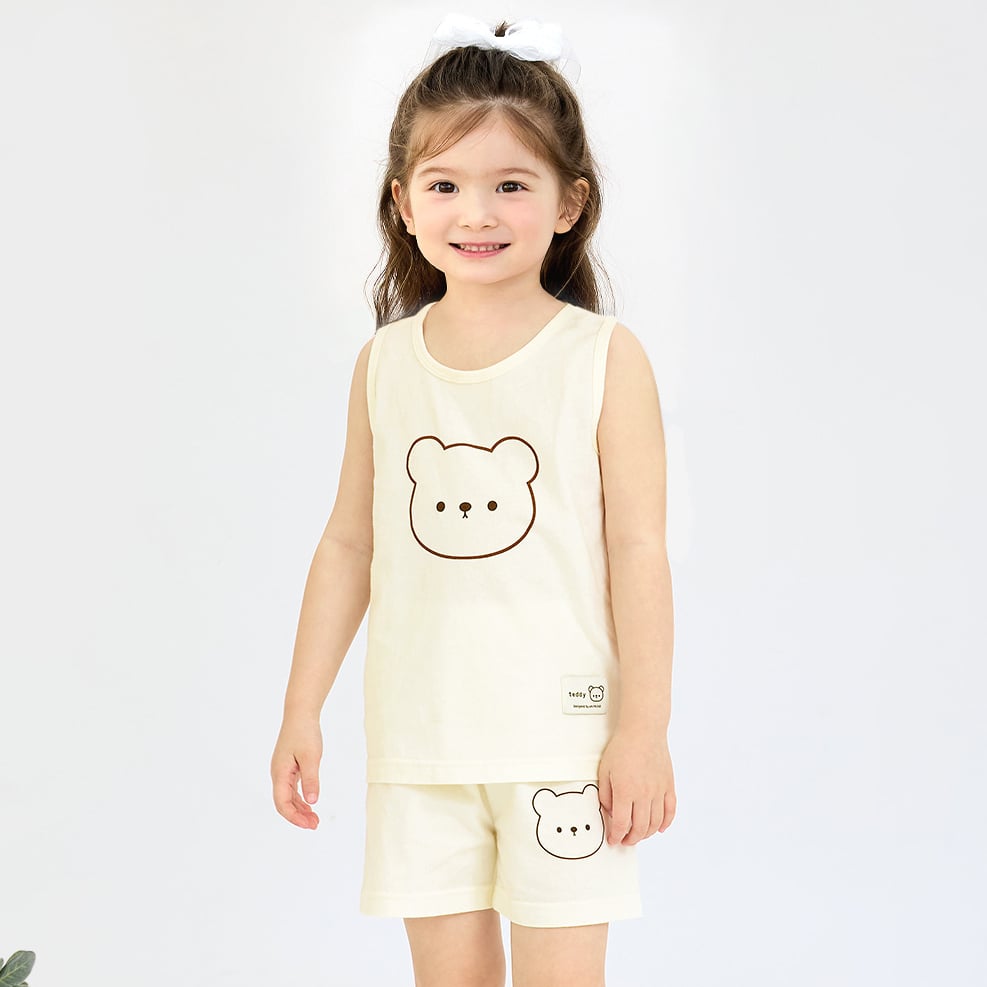 Bộ đồ ba lỗ cotton mịn bé gái U4104