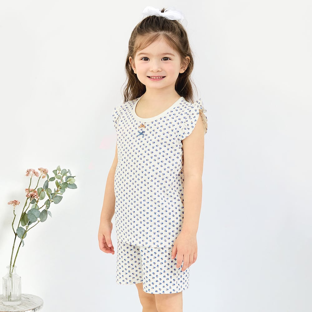 Bộ đồ ba lỗ cotton mịn bé gái U4105