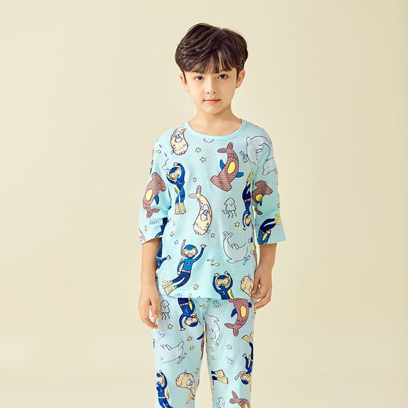 [Lẻ size] Bộ đồ lửng cotton cho bé trai và bé gái lẻ size U8003