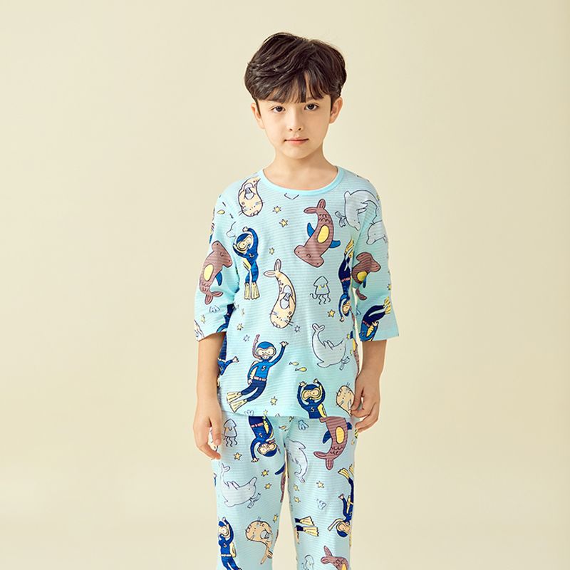 [Lẻ size] Bộ đồ lửng cotton cho bé trai và bé gái lẻ size U8003