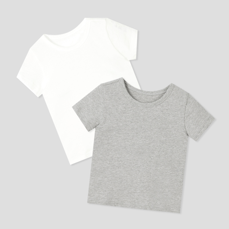 Set 2 áo thun ngắn tay cotton mịn bé trai và bé gái U9001