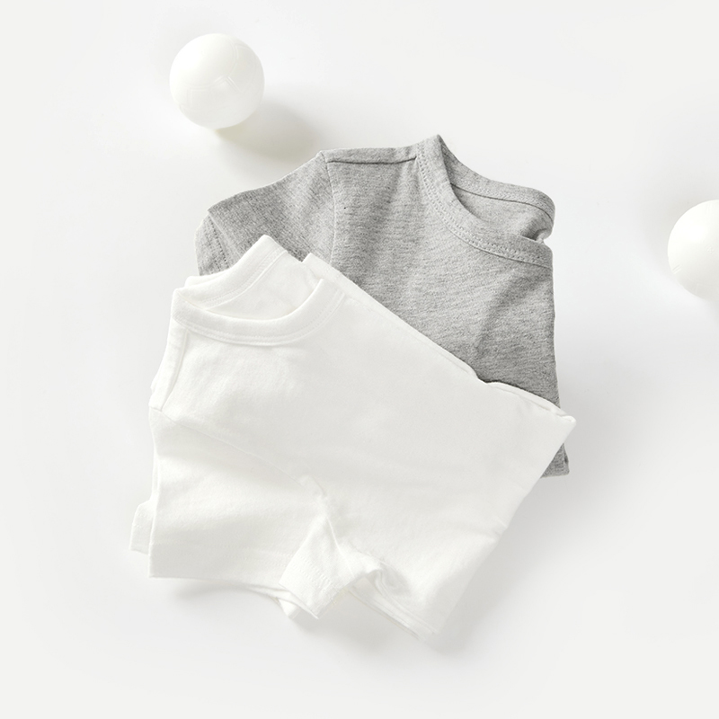 Set 2 áo thun ngắn tay cotton mịn bé trai và bé gái U9001