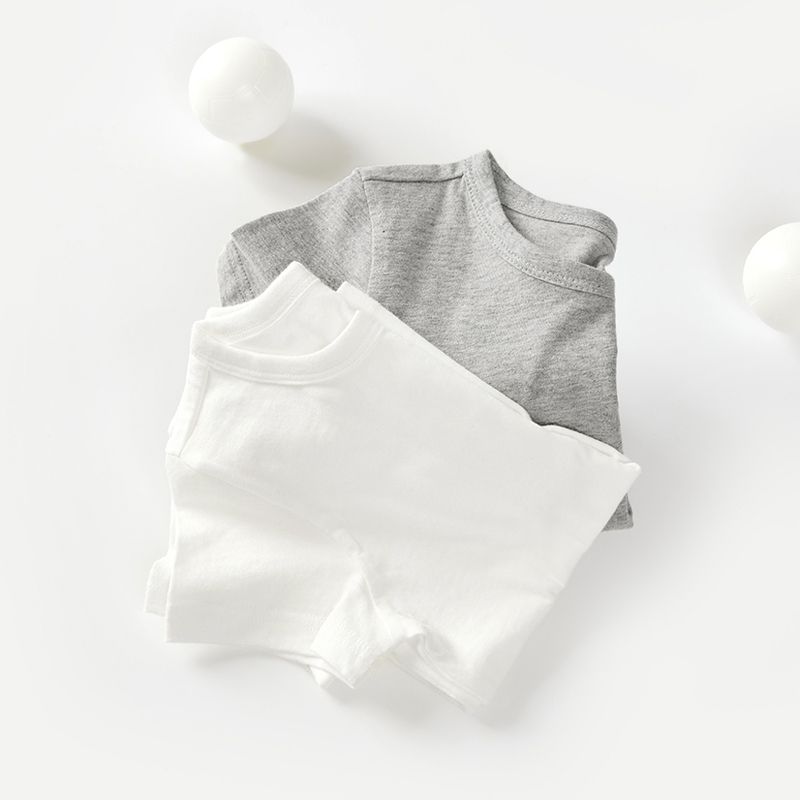 Set 2 áo thun ngắn tay cotton mịn bé trai và bé gái U9001