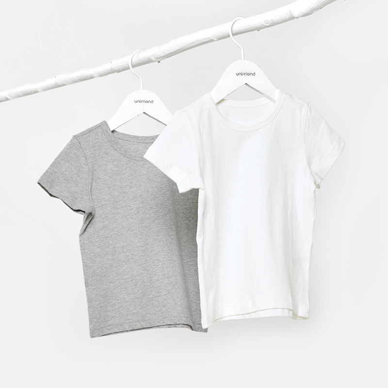 Set 2 áo thun ngắn tay cotton mịn bé trai và bé gái U9001