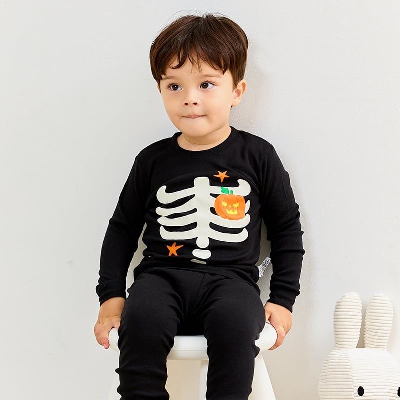 Bộ đồ dài Halloween dáng ôm cotton mịn bé gái và bé trai U1157