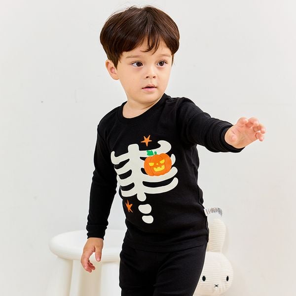 Bộ đồ dài Halloween dáng ôm cotton mịn bé gái và bé trai U1157