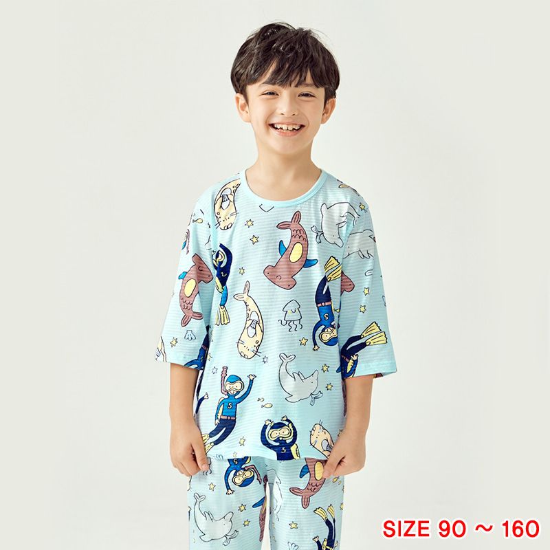[Lẻ size] Bộ đồ lửng cotton cho bé trai và bé gái lẻ size U8003