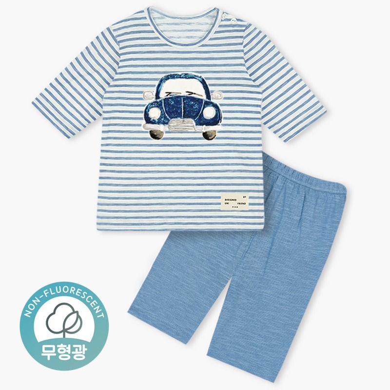 Bộ đồ lửng cotton mịn bé trai U2107