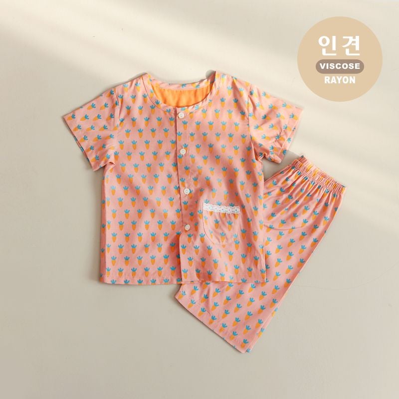 [Lẻ size] Bộ đồ Pyjama Viscose Rayon mịn ngắn tay bé trai và bé gái U8012