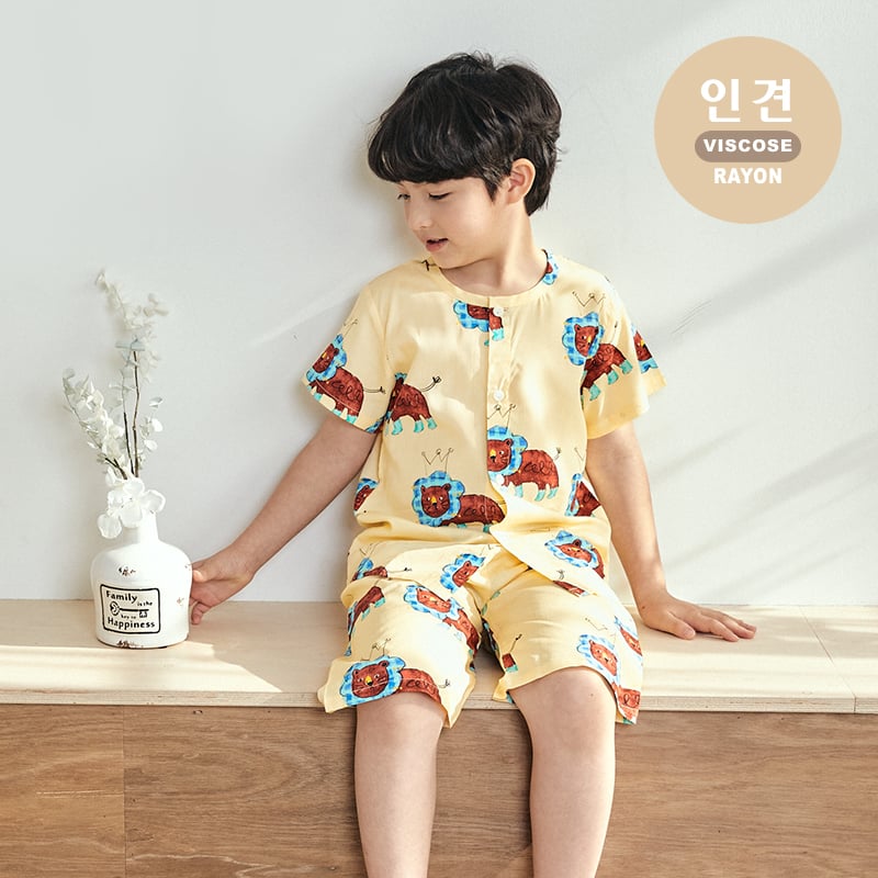 [Lẻ size] Bộ đồ Pyjama Viscose Rayon mịn ngắn tay bé trai và bé gái U8012