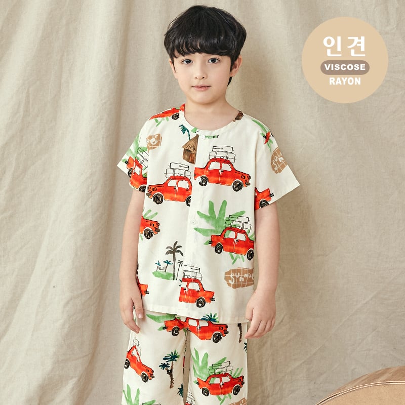 [Lẻ size] Bộ đồ Pyjama Viscose Rayon mịn ngắn tay bé trai và bé gái U8012