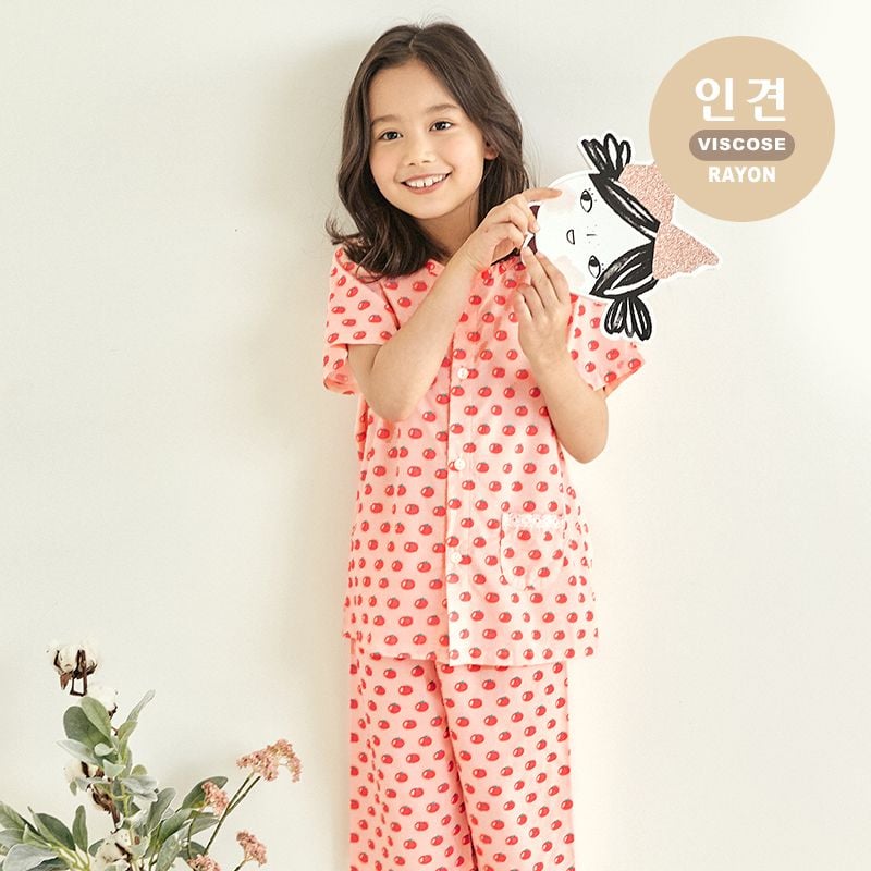 [Lẻ size] Bộ đồ Pyjama Viscose Rayon mịn ngắn tay bé trai và bé gái U8012