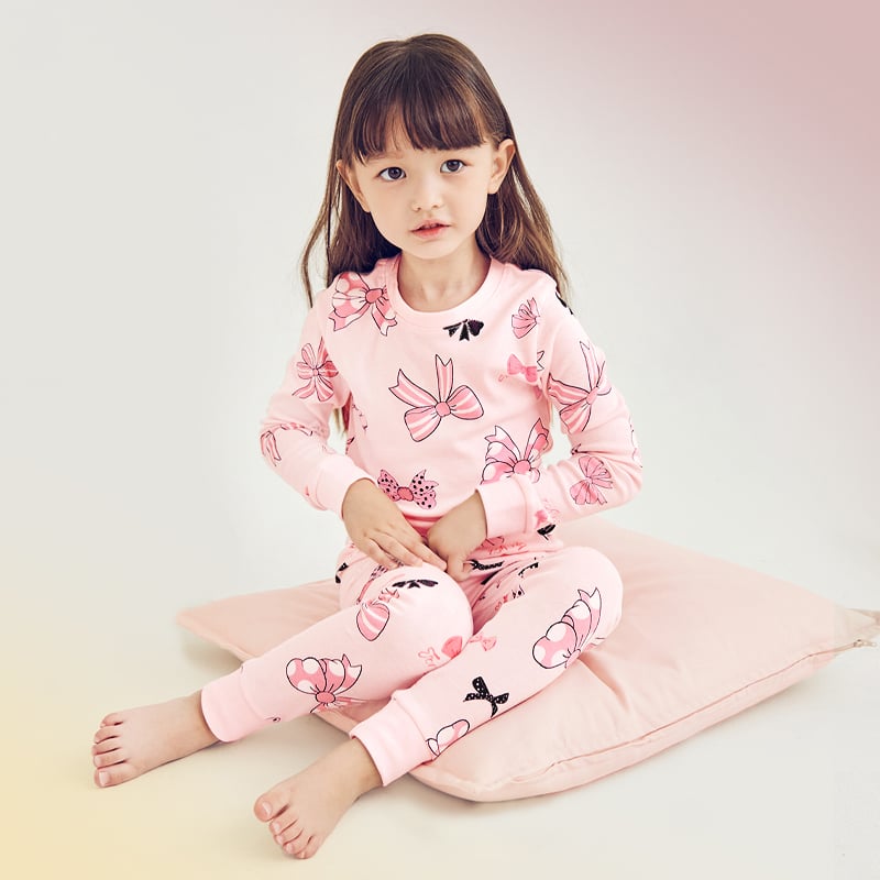 Bộ đồ dài dáng ôm cotton mịn bé gái U1078