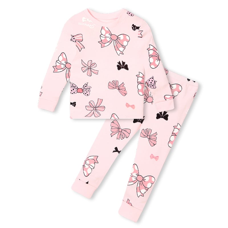 Bộ đồ dài dáng ôm cotton mịn bé gái U1078