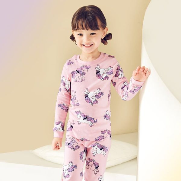 Bộ đồ dài dáng ôm cotton mịn bé gái U1077