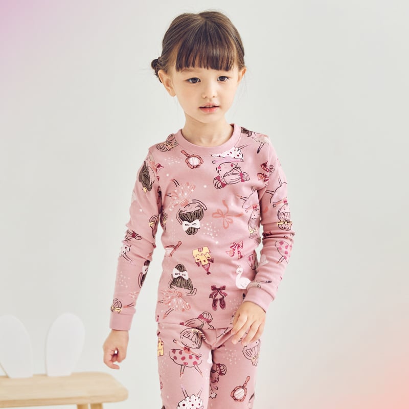 Bộ đồ dài dáng ôm cotton mịn bé gái U1079