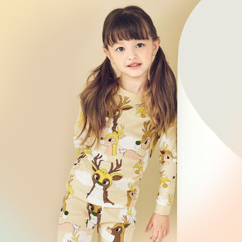 Bộ đồ dài dáng ôm cotton mịn bé gái U1076