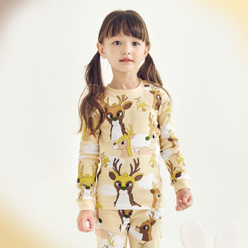 Bộ đồ dài dáng ôm cotton mịn bé gái U1076