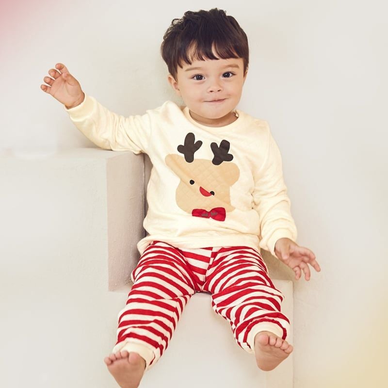 [Lẻ size] Bộ đồ dài chần bông 3 lớp cho bé trai và bé gái U8004