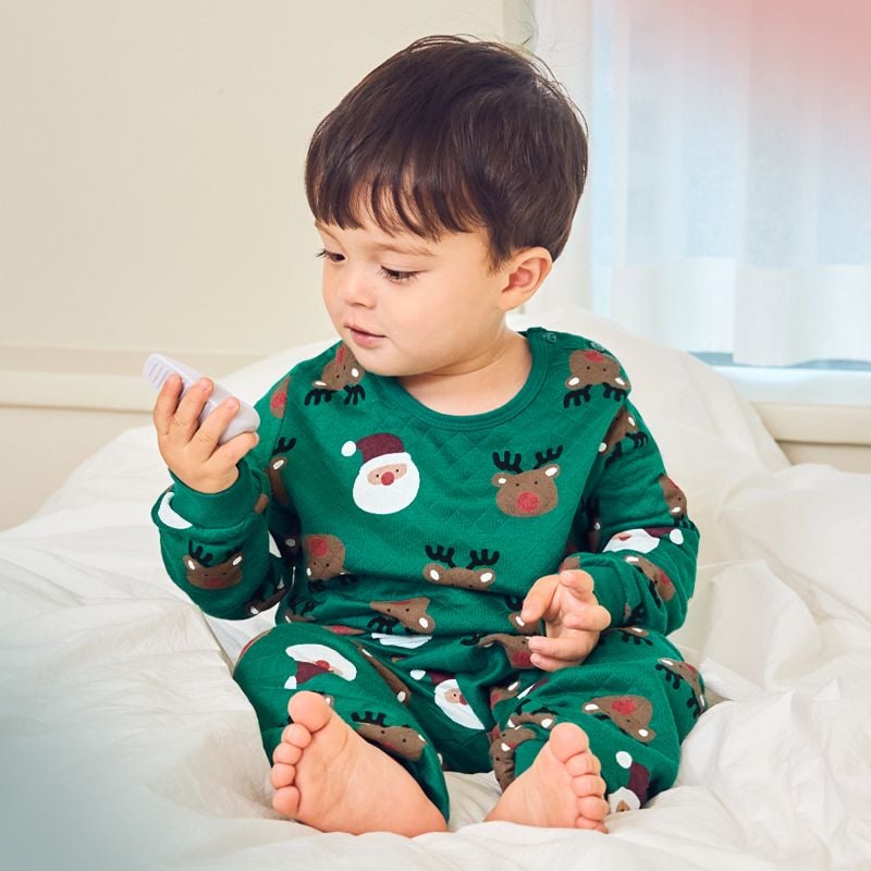 [Lẻ size] Bộ đồ dài chần bông 3 lớp cho bé trai và bé gái U8004