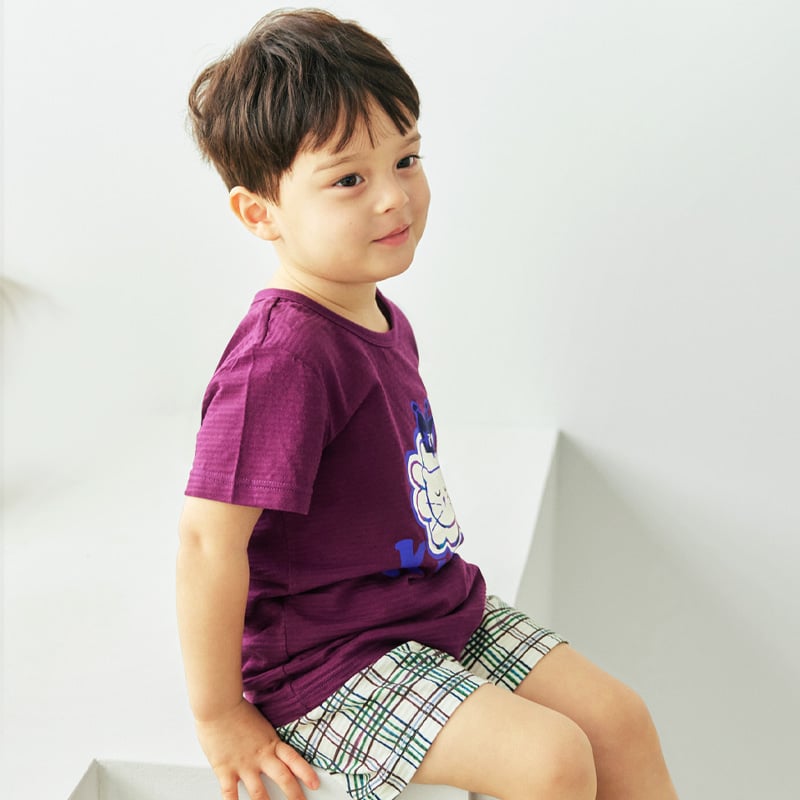 Bộ đồ ngắn cotton giấy phối cotton mịn bé gái và bé trai U3144
