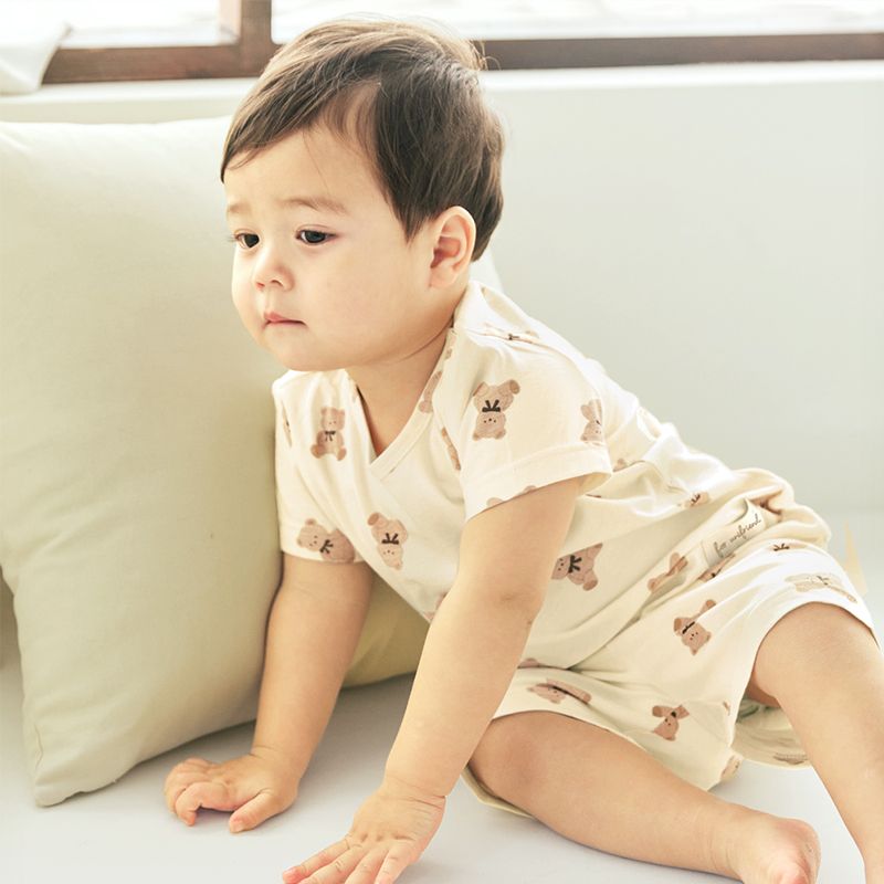 Bộ đồ ngắn cotton mịn bé gái và bé trai U3176