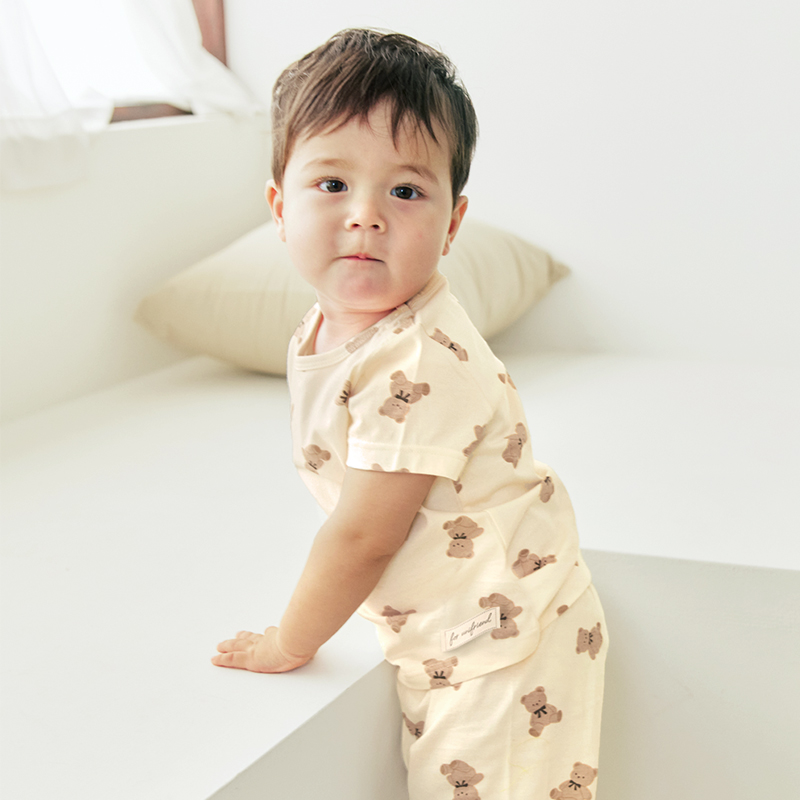 Bộ đồ ngắn cotton mịn bé gái và bé trai U3176