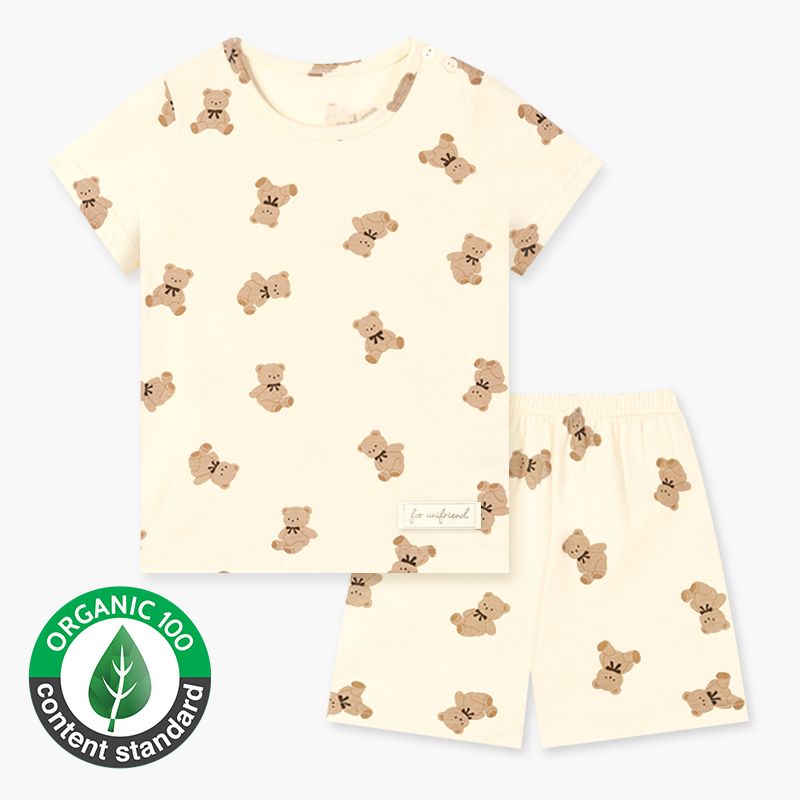 Bộ đồ ngắn cotton mịn bé gái và bé trai U3176