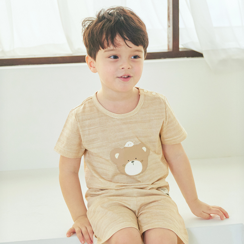 Bộ đồ ngắn cotton mịn bé gái và bé trai U3175