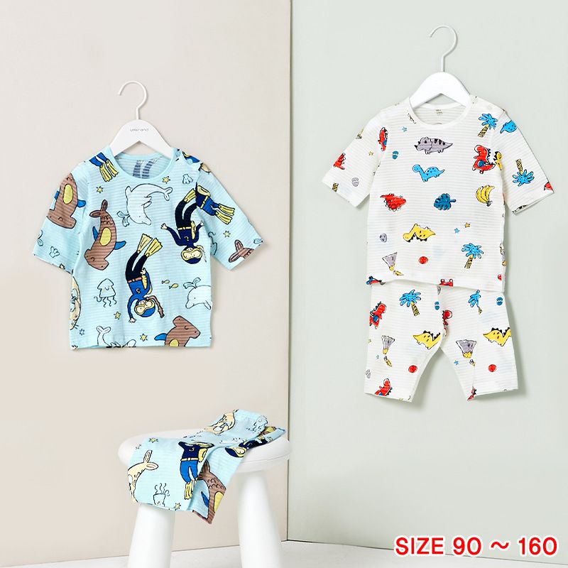 Bộ đồ lửng cotton giấy bé trai U2036