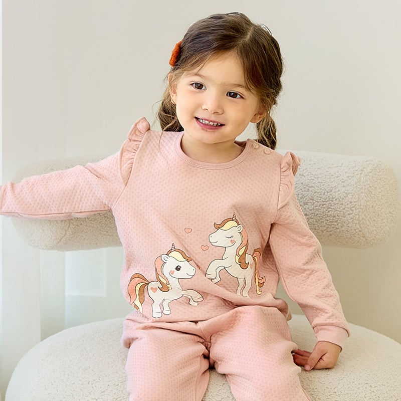 Bộ đồ dài chần bông 3 lớp cho bé gái U1223