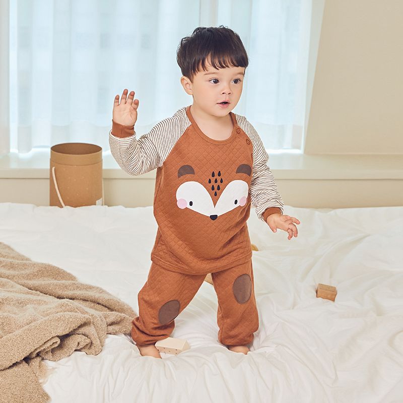 [Lẻ size] Bộ đồ dài chần bông 3 lớp cho bé trai và bé gái U8004