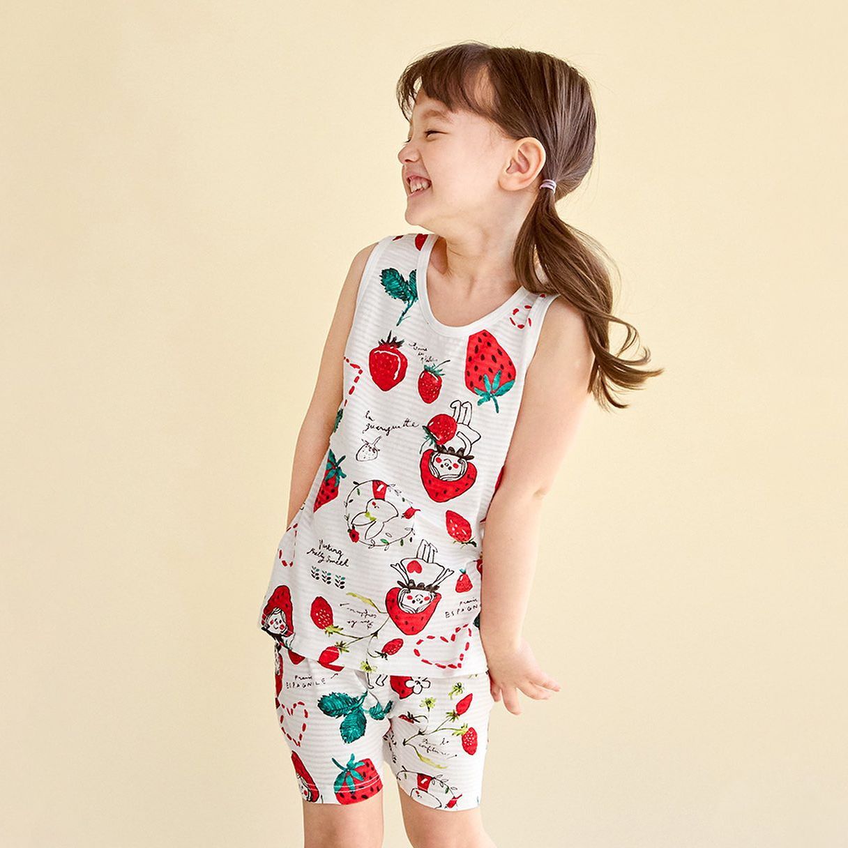 Bộ đồ ba lỗ cotton giấy bé gái U4036