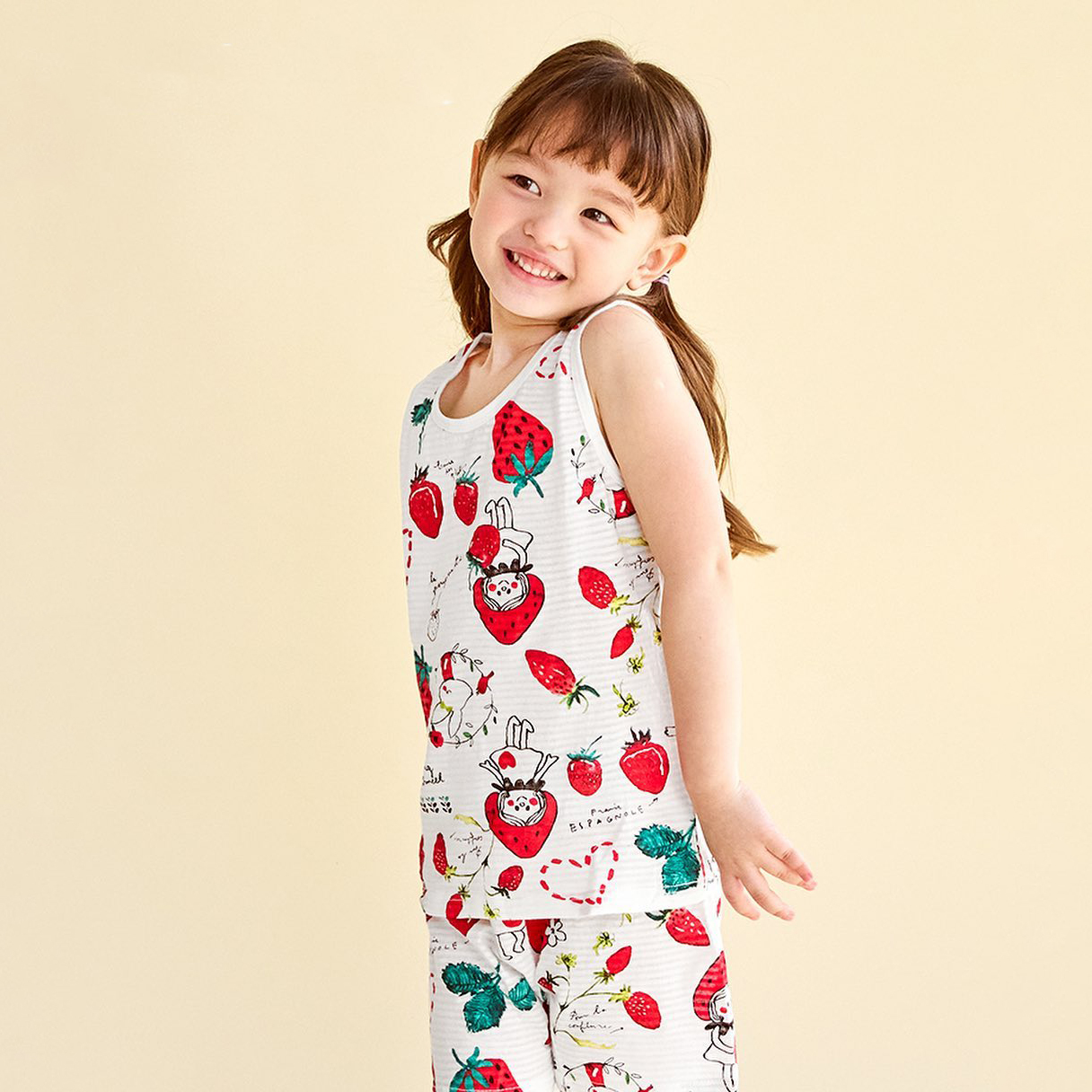 Bộ đồ ba lỗ cotton giấy bé gái U4036