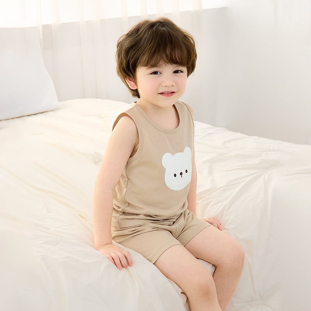 Bộ đồ ba lỗ cotton mịn bé trai U4103