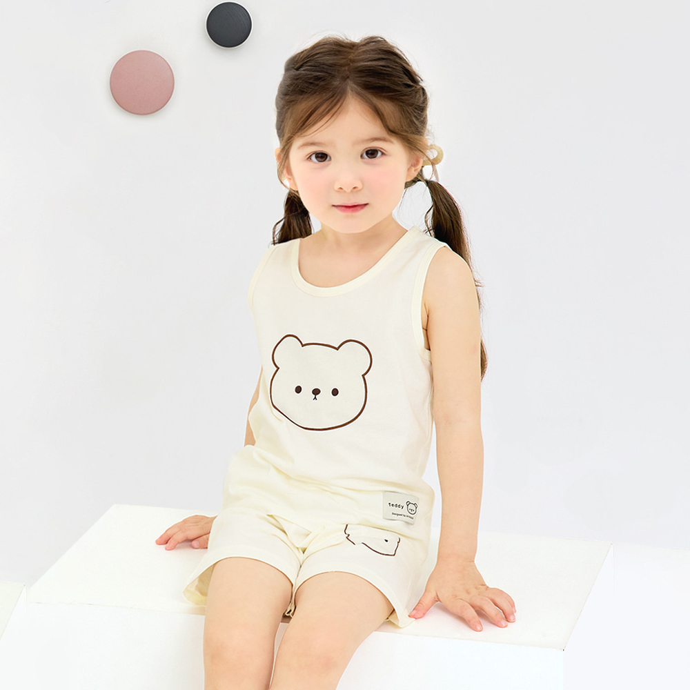 Bộ đồ ba lỗ cotton mịn bé gái U4104