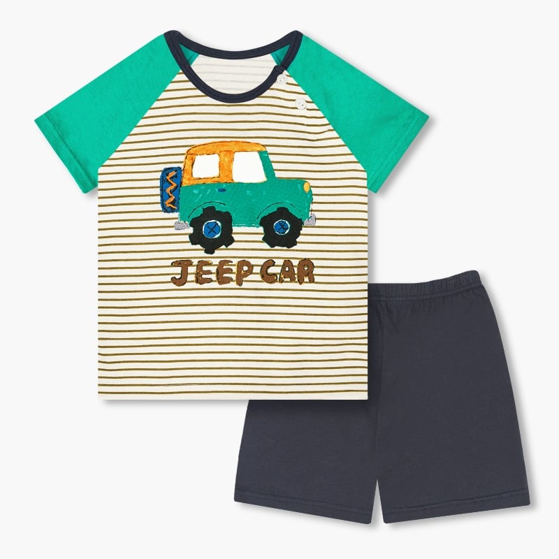 Bộ đồ ngắn cotton mịn bé trai U3106