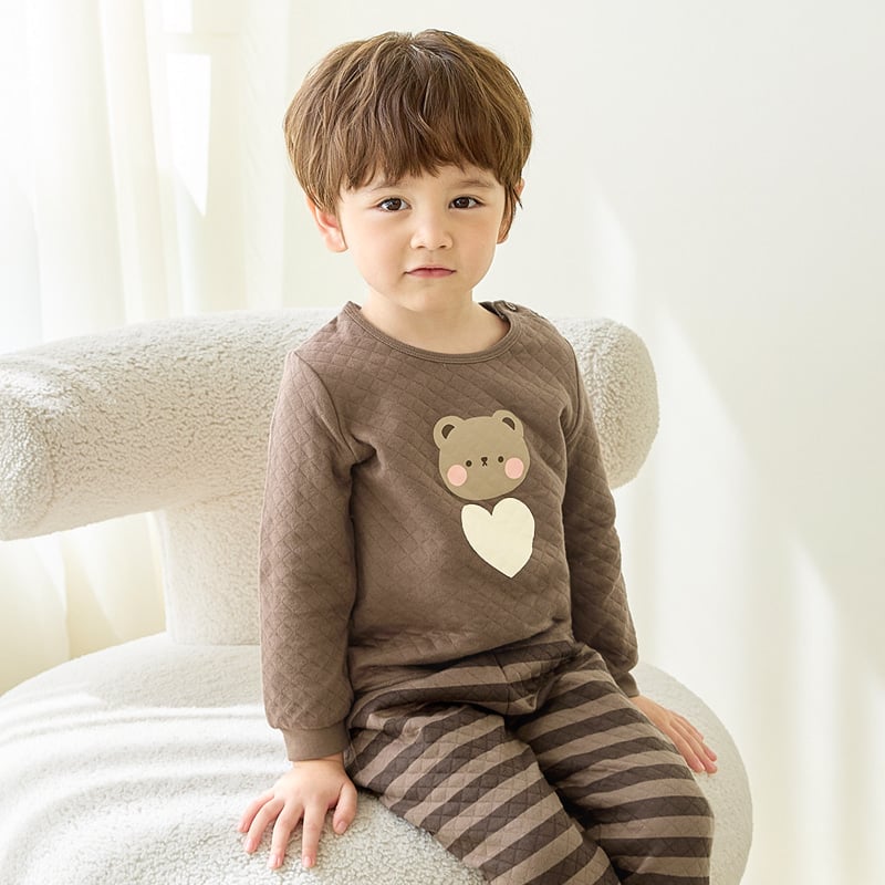 Bộ đồ dài trần bông 3 lớp cho bé trai và bé gái U1233