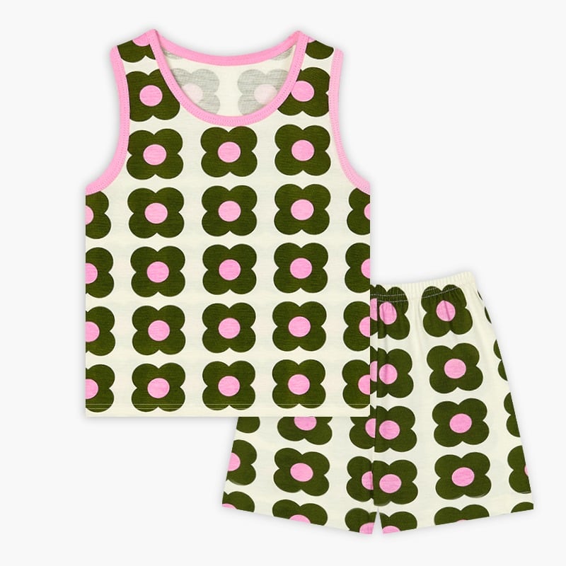 Bộ đồ ba lỗ cotton mịn bé gái U4083