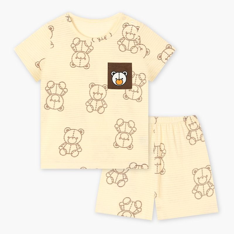 Bộ đồ ngắn cotton giấy bé gái và bé trai U3150