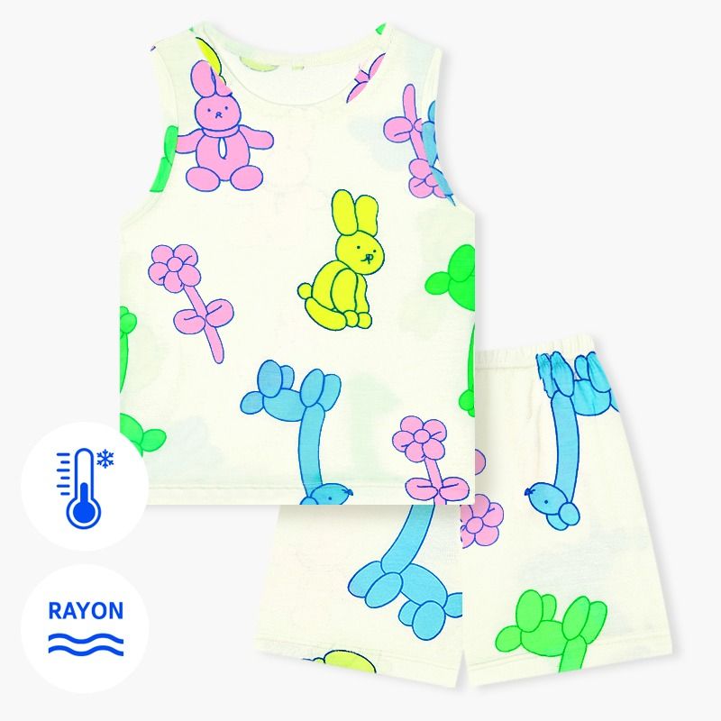 Bộ đồ ba lỗ Cool Feel mịn mỏng mát bé gái U4048