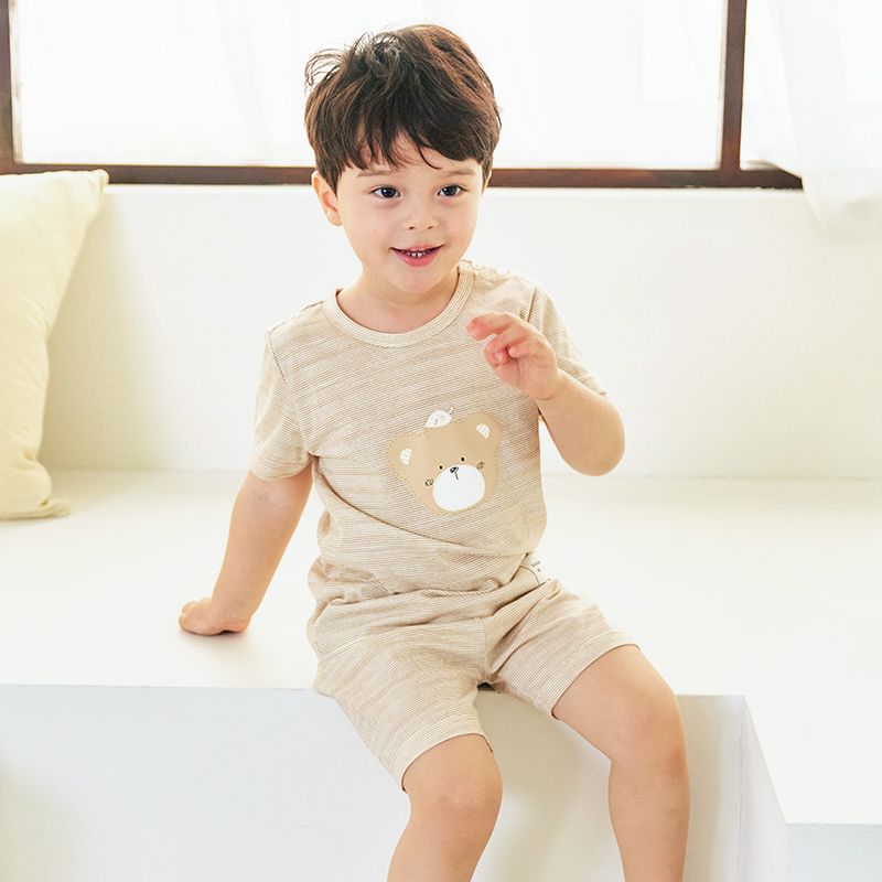 Bộ đồ ngắn cotton mịn bé gái và bé trai U3175