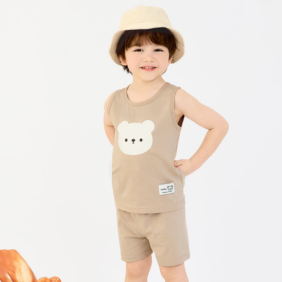 Bộ đồ ba lỗ cotton mịn bé trai U4103